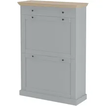 dorel home furnishings Schuhschrank 2 Klappen 1 Schublade 80 x 100 x 35 cm grau / grau
