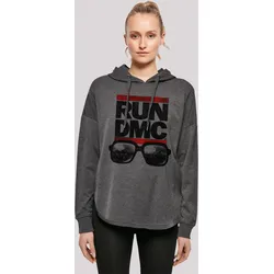 Sweatshirt F4NT4STIC "Run DMC Hip-Hop Music Band NYC", Damen, Gr. XS, grau (charcoal), Obermaterial: 100% Baumwolle, casual, oversize, Langarm ohne Bündchen, Sweatshirts, Musik,Band,Logo