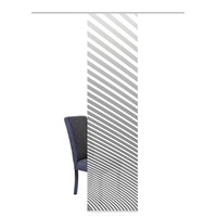 Home Fashion Schiebevorhang Dekostoff Digitaldruck Stripe Links, Polyester, Grau, 245 x 60 cm