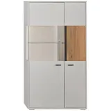 hom'in Highboard 83,3 x 154,1 x 37,4 cm Hellgrau / Weiß