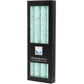 Kerzenfarm Hahn Stearin Stabkerze Set 4 St. eisblau