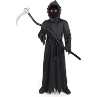 Spooktacular Creations Child Unisex Schwarzer Sensenmann Kostüm, Gruseliges Phantom Kostüm mit Handschuhen Sense Light-Up Brille für Jungen Halloween Dress up, Role-Playing-M