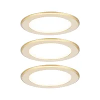 Paulmann LED Möbeleinbauleuchten 3er Set rund 65mm Gold matt