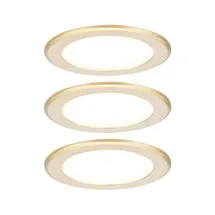 Paulmann LED Möbeleinbauleuchten 3er Set rund 65mm Gold matt