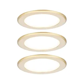 Paulmann LED Möbeleinbauleuchten 3er Set rund 65mm Gold matt