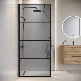 Badplaats Essos Walk-In-Dusche 70 x 200 cm Schwarz getönt