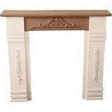 Casa Padrino Landhausstil Kaminumrandung Antik Weiß / Braun 110 x 22 x H. 98 cm - Shabby Chic Möbel