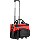 Wiltec Werkzeugtrolley 46x25x43cm Werkzeugkoffer 19 Fächer, Werkzeug Trolley