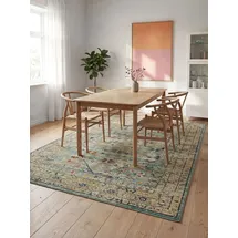 benuta Nest Vintage Teppich Casa - Blau 120x170 cm - Teppich für Wohnzimmer, Schlafzimmer und Flur - Pflegeleicht - Fußbodenheizung Geeignet