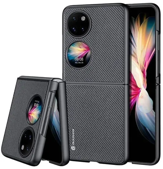 Fino Case Cover Covered With Nylon Material Huawei P50 Pocket Black