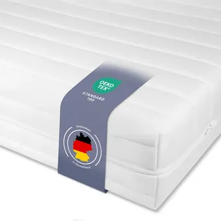 Träumegut24 - ergonomische 7-Zonen Matratze 80x200 cm | Größe + Höhe wählbar | Härtegrad H2&H3 | Kaltschaummatratze | Hautfreundlicher Bezug | Oeko-TEX® | (80 x 200 cm, 11 cm)