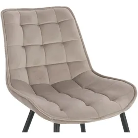 Home Deluxe Polsterstuhl IKALO Samt hellbraun 4er Set