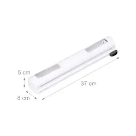 Relaxdays Folienschneider 2er Set, HBT 5x37x8 cm, Folienabroller magnetisch, Frischhalte- & Alufolie, Foliencutter, weiß