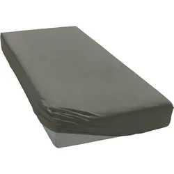 Spannbettlaken CINDERELLA "Biber", grau (anthrazit), B:180cm L:200-210cm, Biber, Obermaterial: 100% Baumwolle, Laken, in weicher Biber Qualität