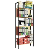 VCM Holzregal mit Metallrahmen stehend platzsparendes Büroregal Maße ca.