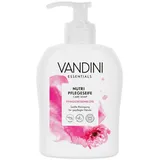 VANDINI Flüssigseife Spender mit Pfingstrosenblüte Duft 300ml - Made in Germany Spender Seife vegan - Handseife flüssig reinigt sanft - Handwaschseife für gepflegte Hände - Hand soap