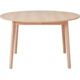 Hammel Furniture Esstisch Basic Single, ausziehbar, inklusive 2 Einlegeplatten, Ø130/228 cm, Melamin / Massivholz, stabiler dänische Design Tisch beige