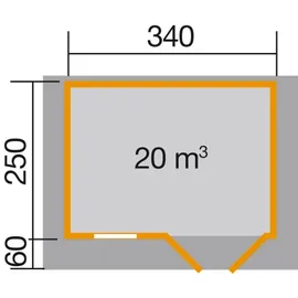 Weka Gartenhaus 109 3,40 x 2,50 m natur