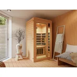 Infrarotkabine Sauna 1 Person 1325W Hemlock Mica Heater Klarglas Tür