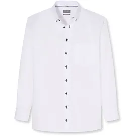 Olymp Luxor, comfort fit Button-down", Herren, Gr. 42, Normaler Arm, weiß, 100% Baumwolle, Hemden,