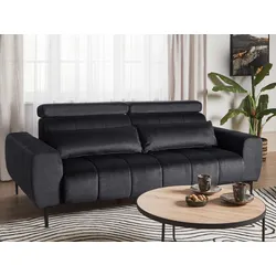 3-Sitzer Sofa Samtstoff schwarz VEGAMO