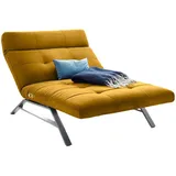 KAWOLA Liege AMERIVA Sessel Relaxliege Maxi Velvet curry Fuß chrome