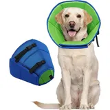 Kuoser Schutzkragen Halskrause Hund Leckschutz Einstellbar Blau Größe L bunt