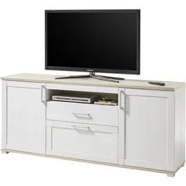 HBZ »Romance Landhaustil, TV Möbel bis 65 Zoll, BxHxT 190x82x44 cm«, (1 St.), Mit 2 Türen, 1 offenes Fach, 1 Schubkasten und 2 Einlegeböden