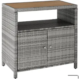 Tectake Gartenschrank Monscia 90 x 55,5 x 87 cm Grau