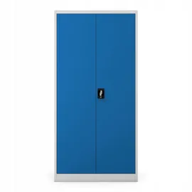 Jan Nowak Mehrzweckschrank, Blau, Grau, Metall, 90x185x45 cm Arbeitszimmer, Aktenschränke