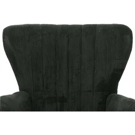 Mendler Lounge-Sessel HWC-K37 Cord 75 x 80 x 75 cm dunkelgrün mit Kissen