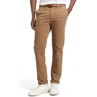 Tom Tailor Denim Herren, Slim Fit Chino Hose mit Gürtel