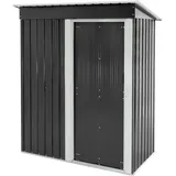 ML-Design Metall Gerätehaus M mit Pultdach Schiebetür 150x184x76 cm Dunkelgrau