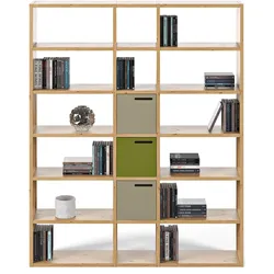 Regal TEMAHOME "Pombal", braun (eichefarben), B:181cm H:224cm T:34cm, MDF, Wabenplatte, Furnier, Regale