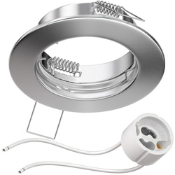 ledscom.de Decken-Einbaurahmen FERE Einbaurahmen chrom matt (LED/Halogen/GU10/MR16/PAR16/50mm) inkl. GU10 Fassung