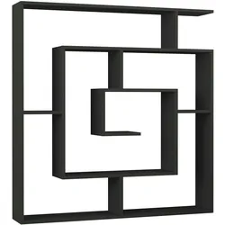 Bücherregal DECORTIE "Labirent Bücherregal", antrazitgrau, B:125cm H:129cm T:22cm, Spanplatte, Regale, Leichte Montage, Lagerung, Platzsparend