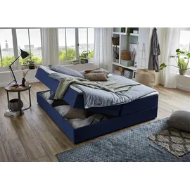 Atlantic Home Collection Lucy ohne Kopfteil, frei im Raum stellbar, mit Bettkasten blau