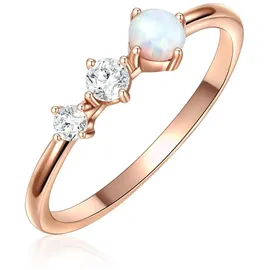 Glanzstücke München Ring aus Sterling Silber mit Zirkonia Opal in roségold | Gr.: 50