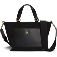 Tommy Hilfiger Shopper, Handtasche Damen Henkeltasche Tasche Damen Umhängetasche schwarz