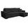 m-punkt Wohnlandschaft Ecksofa COMO Cord mit Bett Sofa Schlafsofa Ottomane rechts links universell - Schwarz