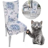 Junyito Stuhlhussen 4er 6er Elastische Set Stuhlhussen Universal Stretchhusse Stuhlbezug Stretch für Stuhl Esszimmer (O-Grau/Mimose, 4 Stücke)
