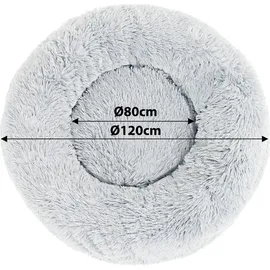 LIONTO Hundebett Donut L 120 cm hellgrau