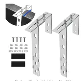 Hodeffior 2 x Solarmodul-Haken, Edelstahl, verstellbar, Solar-Balkon-Montagehaken, Balkon-PV-Unterstützungsmodul, Solarmodul, Geländer, Installationszubehör, 260 x 190 x 38 cm