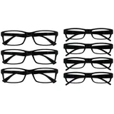 Die Lesebrille Unternehmen Schwarz Leser Wert 3er-Pack UVR3092BK +1,00 & Die Lesebrille Unternehmen Schwarz Leicht Komfortables Leser Wert 4er-Pack Designer Stil Herren Frauen UVR4PK032 +1,00
