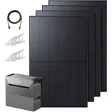 Anker SOLIX Balkonkraftwerk mit Speicher (1740W | 3200Wh), Solarbank 2 E1600 Pro (1600Wh) mit BP1600 Erweiterungsakku (1600Wh), 4× RS40T (435W), Bodenhalterungen, 4 MPPT, 1000W AC, Plug&Play