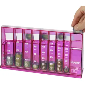 HMF 4710-15 Münzsortierer Euro Spardose 24 x 5 x 12 cm, Pink