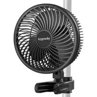 Aygrochy 10W Grow Ventilator mit Clip, EC-Motoren ventilator growbox mit 10-Geschwindigkeiten, IP-44 Schutzart Oszillierender wachsen Clip-on-Lüfter für Zelt