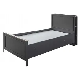 aea Kinderzimmermöbel Kinderzimmer Bett Kinderbett Grau Holz Set 4tlg - Grau