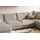 KAWOLA Wohnlandschaft U-Form Madeline Cord Longchair links steingrau