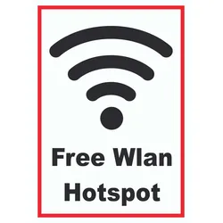 Free Wlan Hotspot Schild A4 Rückseite selbstklebend